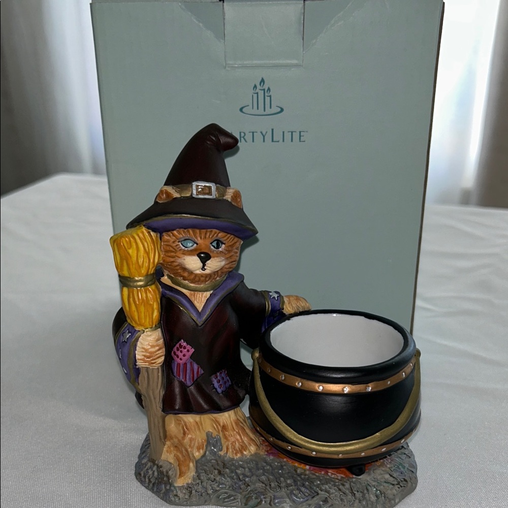 PARTYLITE Halloween Abracadandle Cat Candle Votive Holder